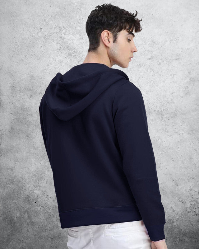 Full Sleeve Navy Blue Solid Men Jacket - FastColors