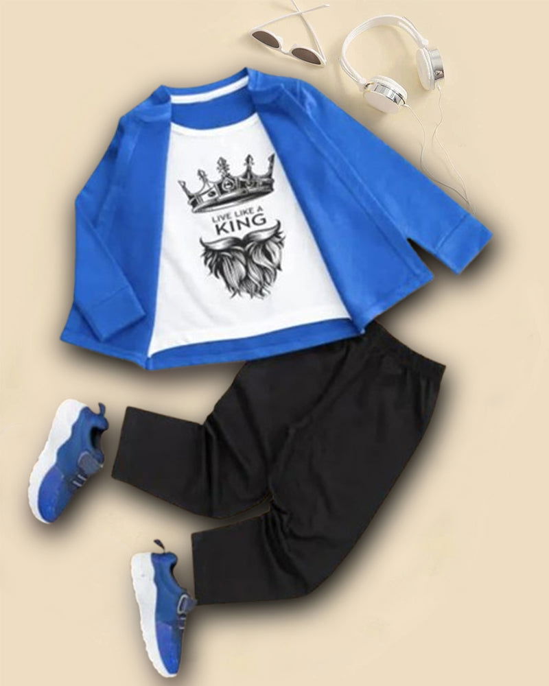 KIng OverCoat Boys Tshirt and Track Pant combo - FastColors