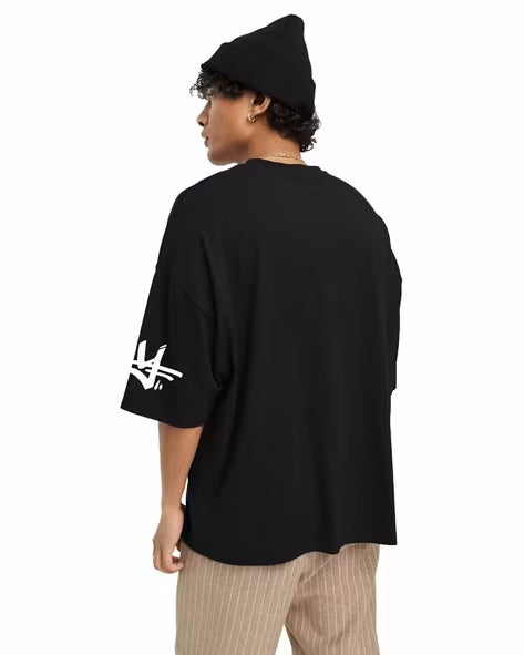 LIFE Printed  black oversize t shirt for men - FastColors - Oversize LIFE Printed T-Shirt - FastColors - #tag1# - #tag2# - #tag3# - 