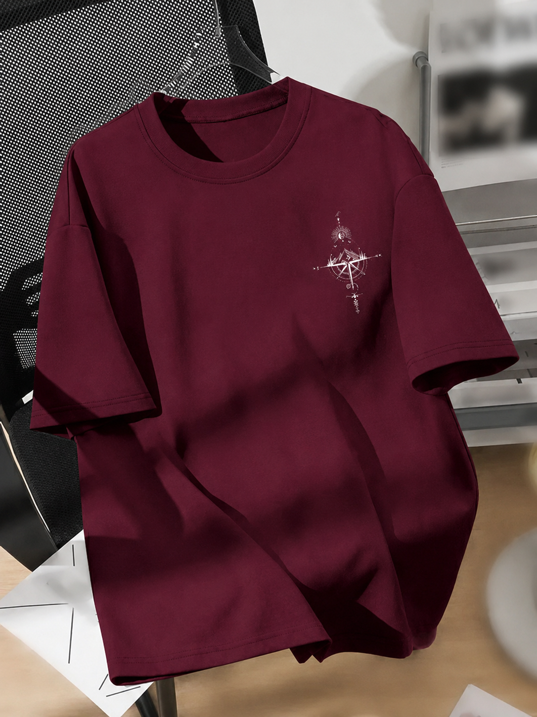 Men Graphic Print Round Neck Cotton Blend T-Shirt