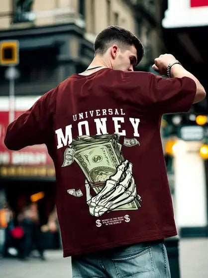 Men Graphic Print Round Neck Cotton Blend T-Shirt