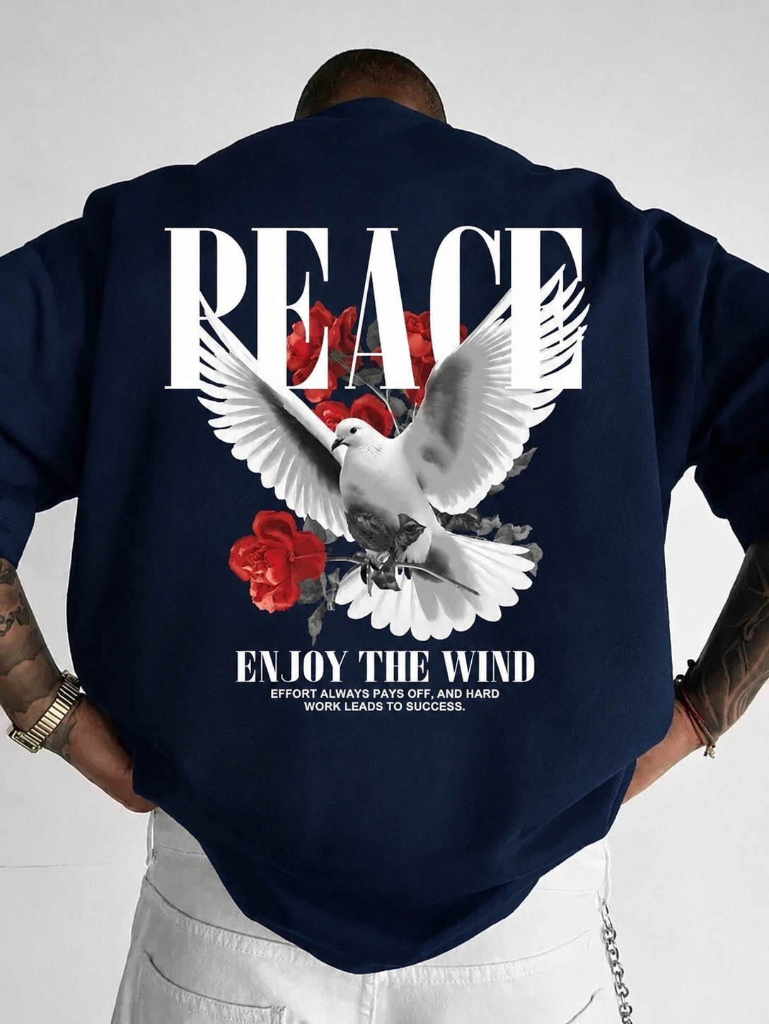 Men Graphic Print Round Neck Cotton Blend T-Shirt