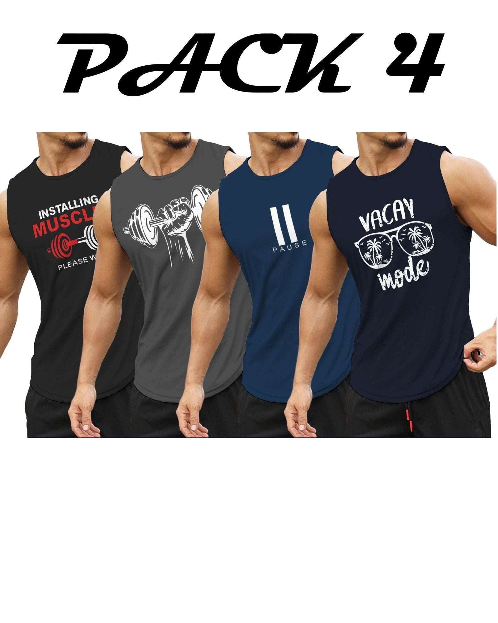 Polyester-Printed-Vests-Pack-of-4 combo t-shirt for men - FastColors - FastColors-Placement-Printed-Vests-Pack-of-4 - FastColors - #tag1# - #tag2# - #tag3# - 