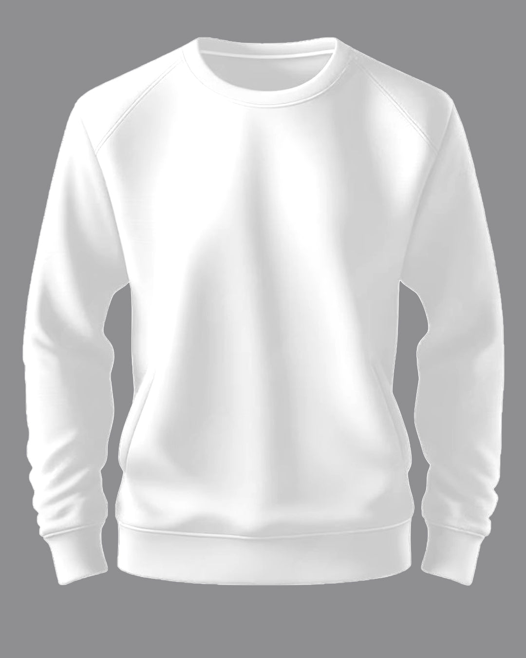 Printed Crew Neck Sweater/White - FastColors - Printed Round Neck Sweatshirts-White - #tag1# - #tag2# - #tag3# - 
