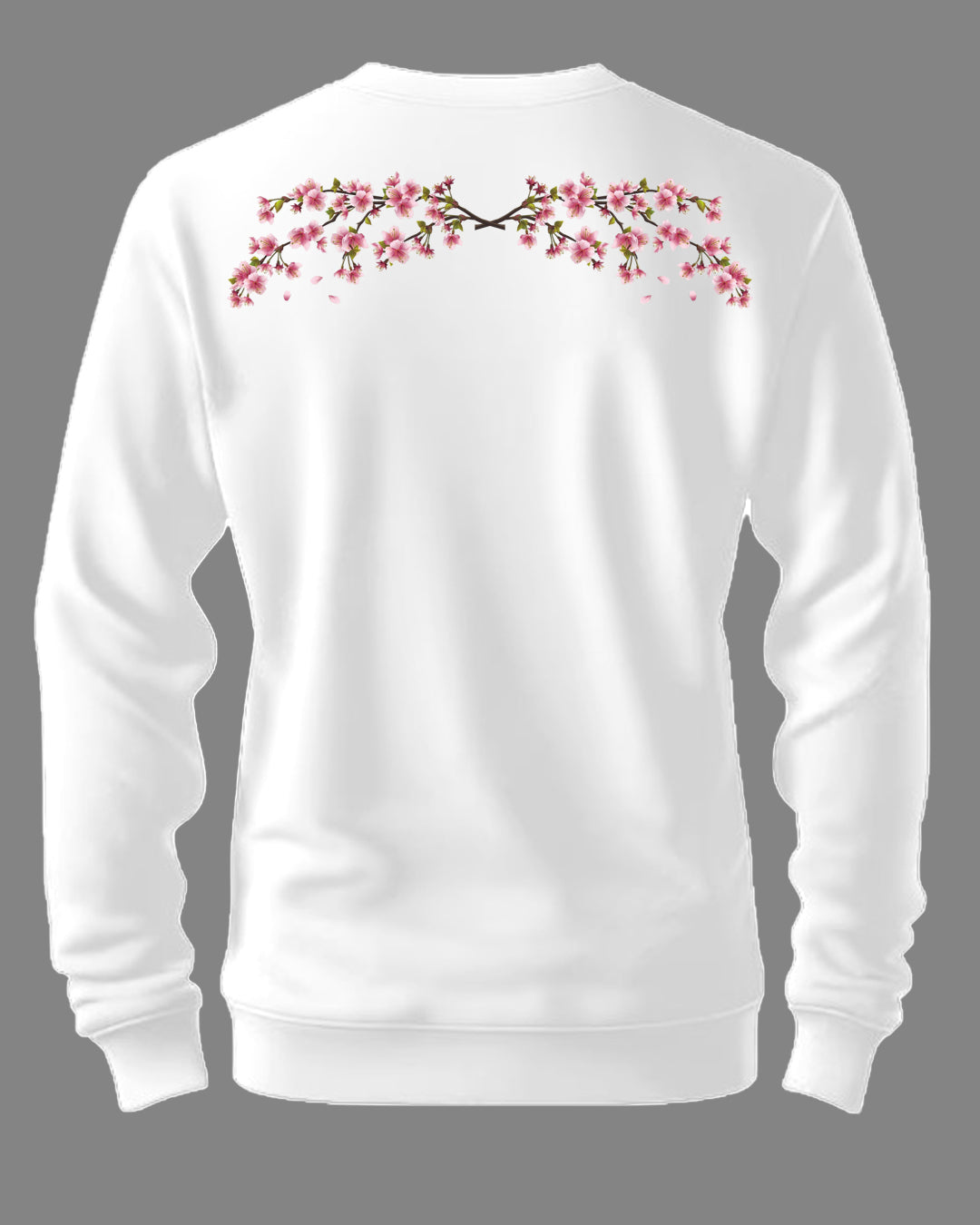 Printed Crew Neck Sweater/White - FastColors - Printed Round Neck Sweatshirts White - #tag1# - #tag2# - #tag3# - 
