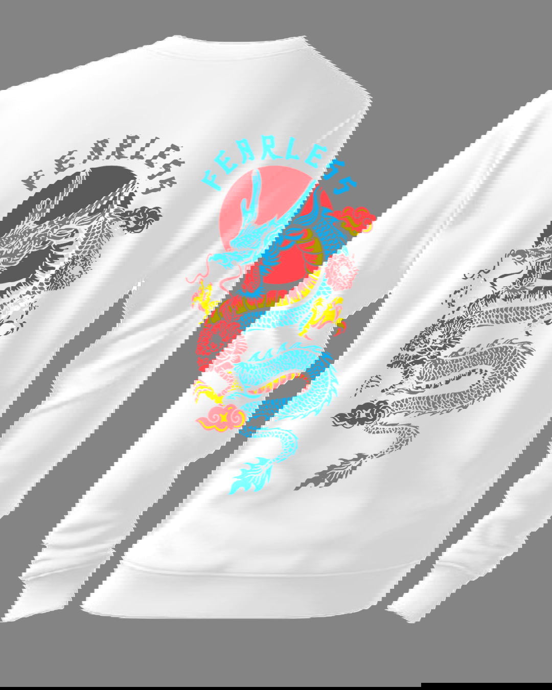 Printed Crew Neck Sweater/White - FastColors - Printed Round Neck Sweatshirts White - #tag1# - #tag2# - #tag3# - 