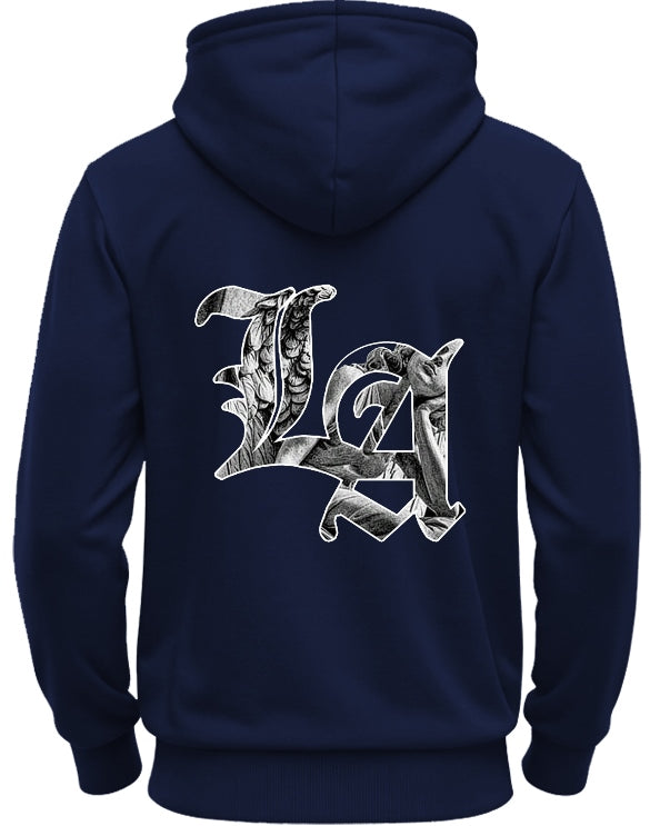 Printed Hooded Neck Sweatshirt/Navy