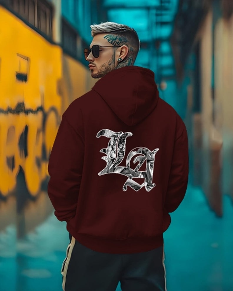 Printed best hoodies for men Sweatshirt/Maroon