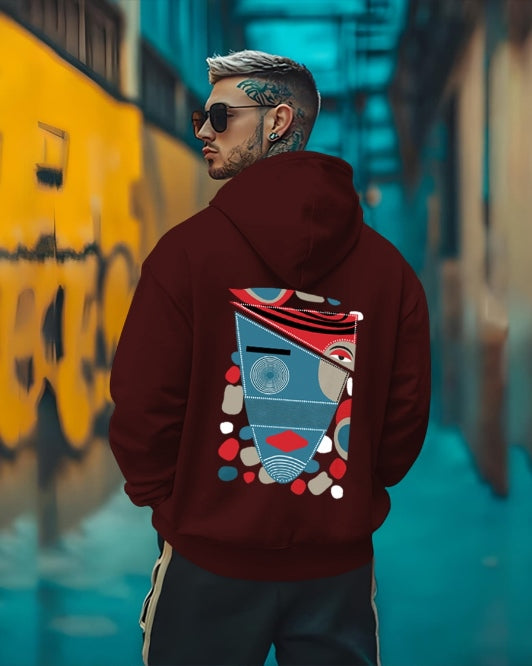 Printed hoodie essential Sweatshirt/Maroon