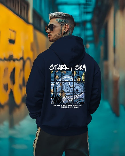 Printed hoodies for men/Navy