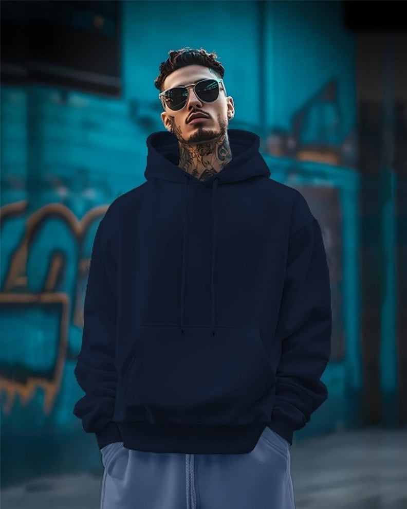 Printed hoodies for men/Navy