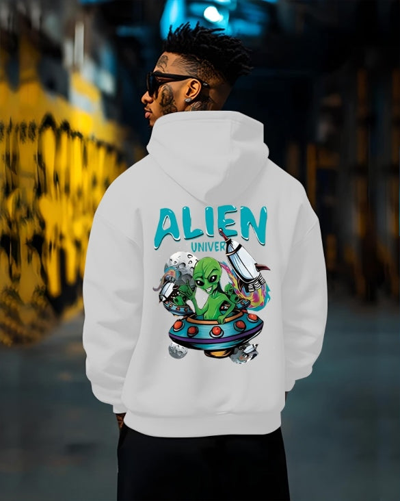 Printed hoodies for men/White