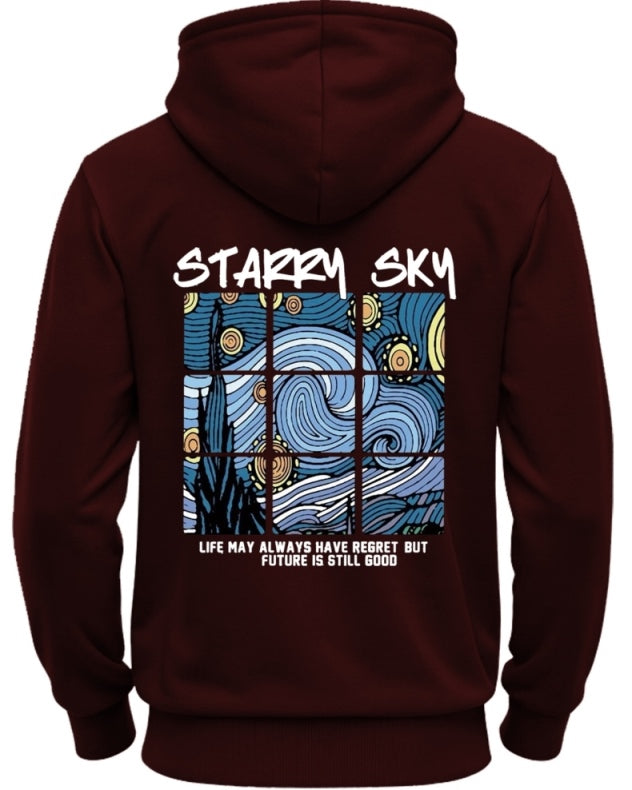 Printed maroon hoodie mens Sweatshirt