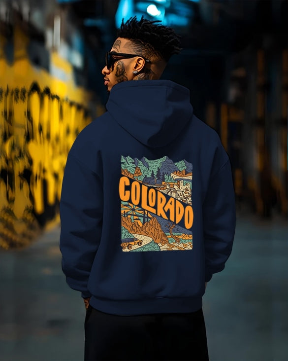 Printed stylish hoodies for guys/Navy