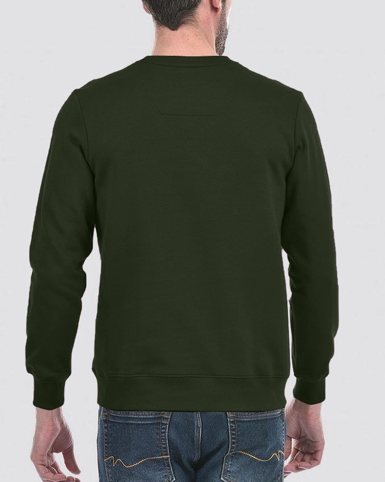 Palm Tree Round Neck Sweatshirt for Men-Green-BACK