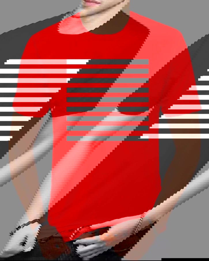 Red half sleeve t shirt for men - FastColors - Red Half Sleeve Men T Shirt - FastColors - #tag1# - #tag2# - #tag3# - 