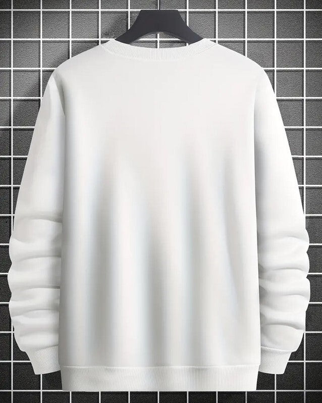 Round Neck Printed sweatshirts for men - FastColors - Round Neck Printed SweatShirt - FastColors #color_White - #tag1# - #tag2# - #tag3# - 