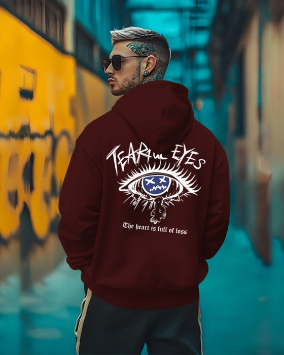 TEARFUL EYES sweat shirt for men / Maroon