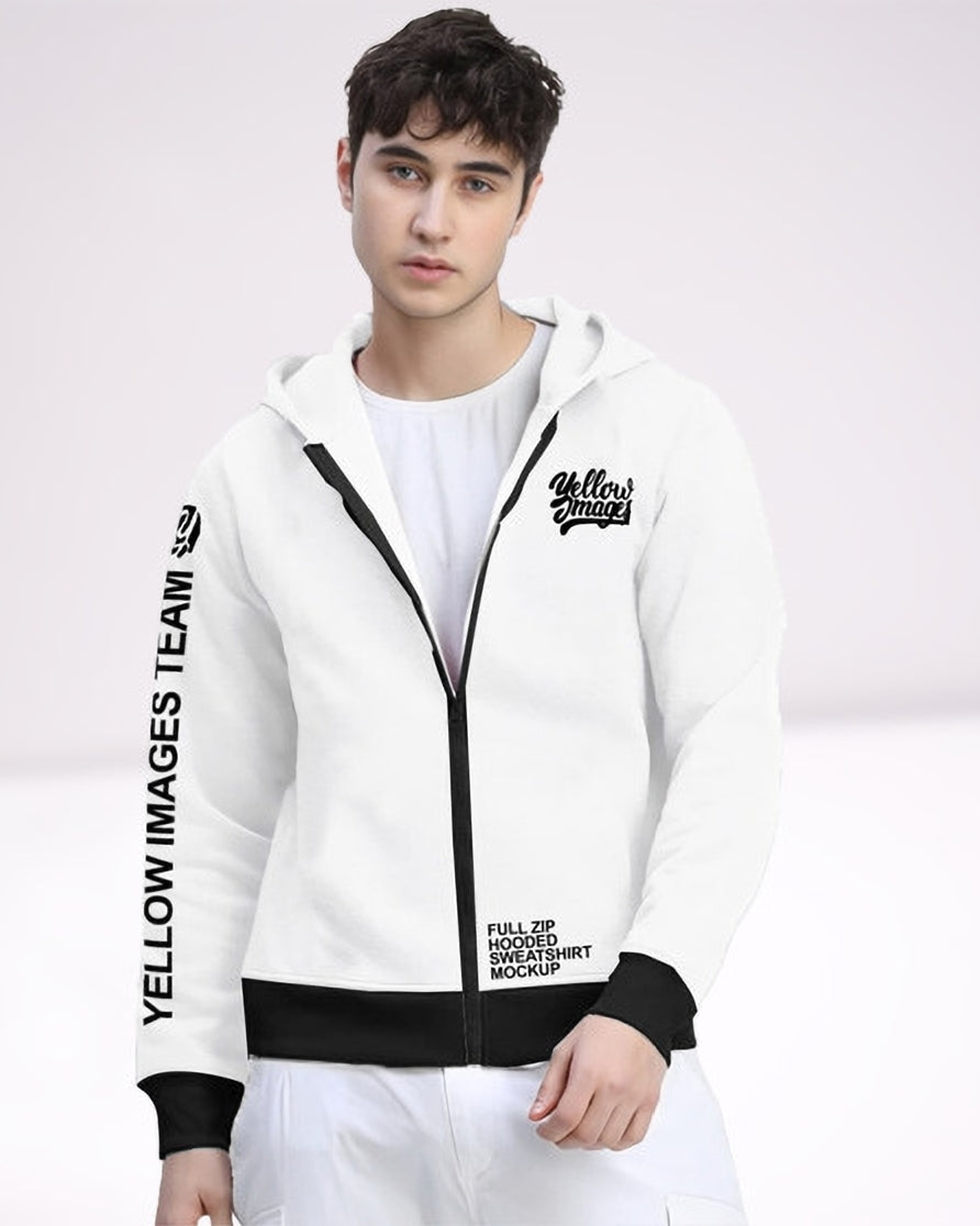 Trendy Men's Zipper jackets for men - FastColors - #color_White Trendy Men's Zipper Jacket - FastColors - #tag1# - #tag2# - #tag3# - 