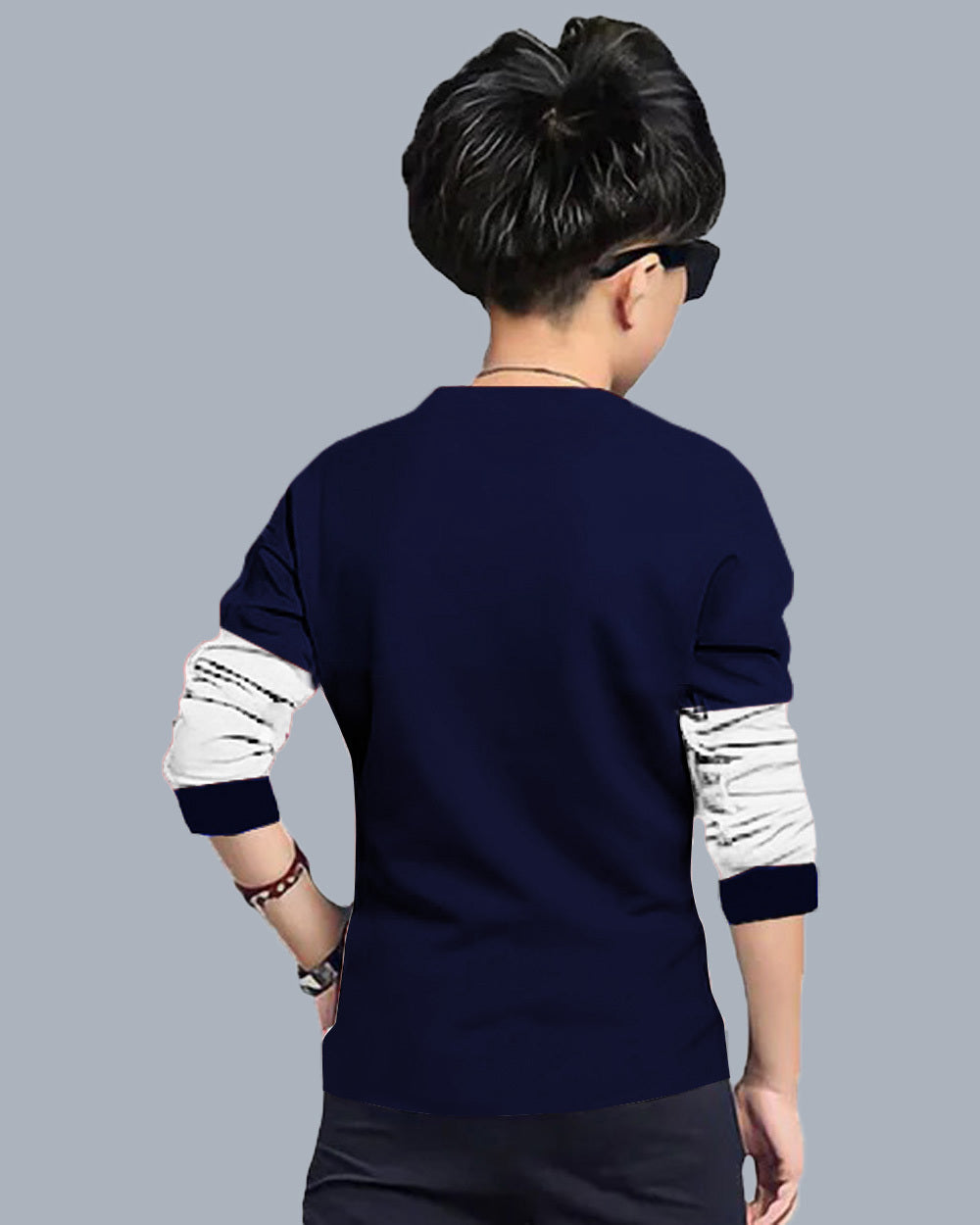 fastcolors-Colorblocked Navy Boys T Shirt - FastColors
