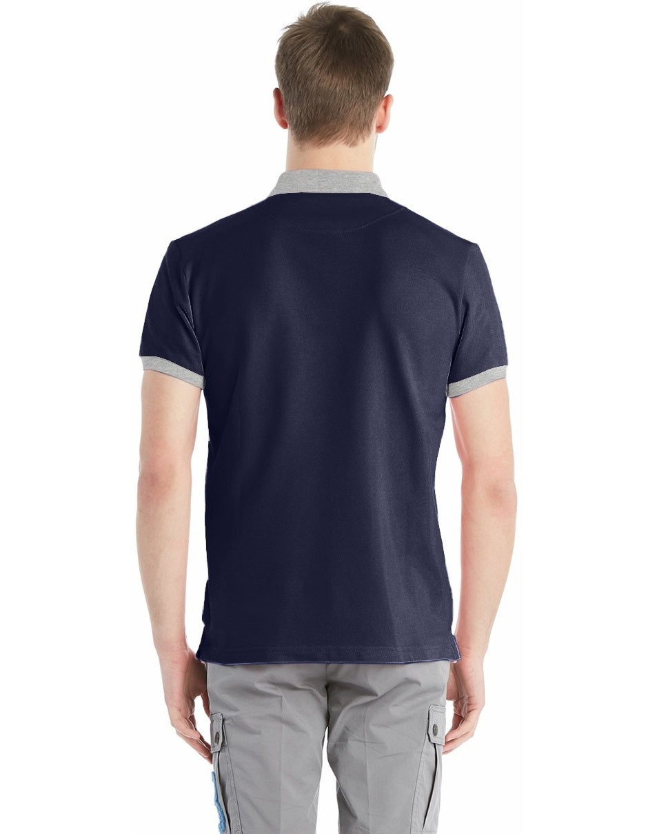 FastColors Solid Men Polo Neck Navy T-Shirt - FastColors #color_Navy