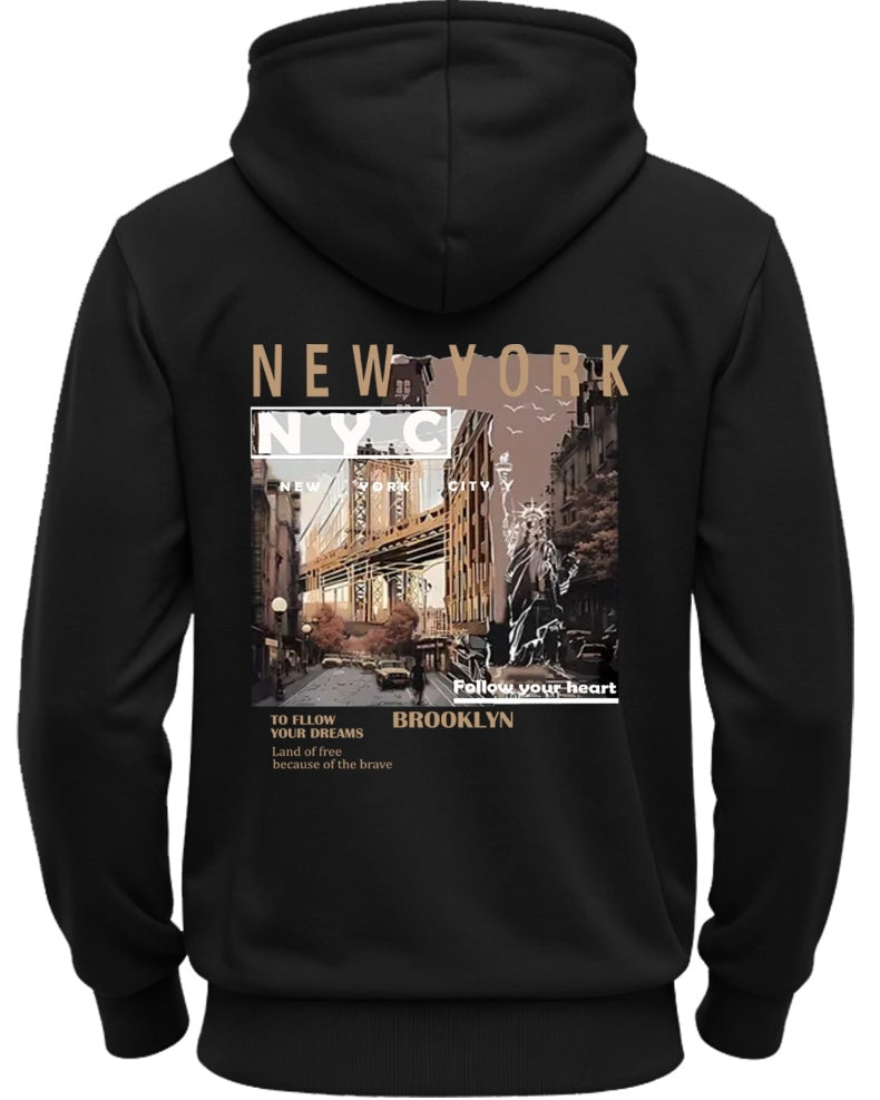 printed Sweatshirt hoodies for men / Black