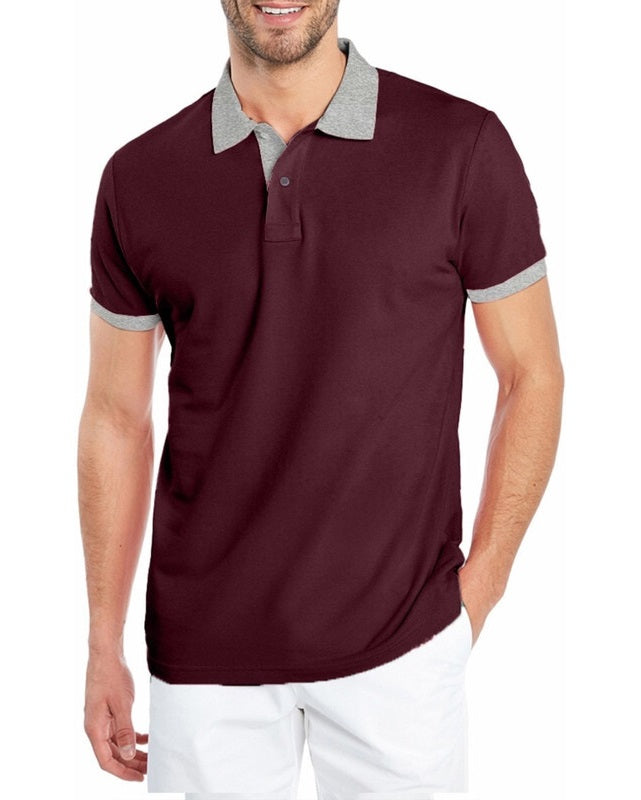 #color_maroon FastColors Solid Men Polo Neck Maroon T-Shirt - FastColors