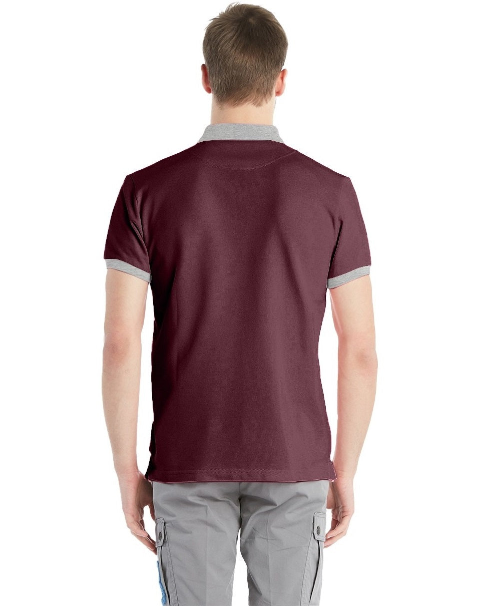 FastColors Solid Men Polo Neck Maroon T-Shirt - FastColors #color_maroon